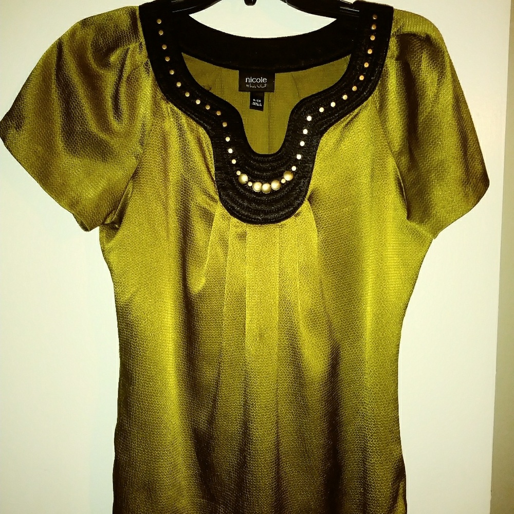 Gold & Black Blouse